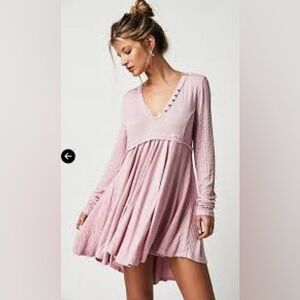 Free People Birdie Henley Babydoll Long Sleeve Top. 
Sleeve Dress